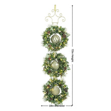 Member's Mark Pre-Lit 3 Wreath Flocked Door Hanger