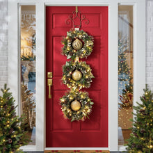 Member's Mark Pre-Lit 3 Wreath Flocked Door Hanger