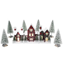 Member's Mark Pre-Lit Red Plaid Village, 9 piezas.