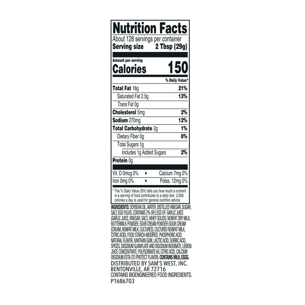 Member's Mark Ranch Dressing, 1 gal.– Brands For Less USA