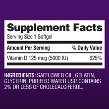 Member's Mark Vitamin D3 Softgels, 125 mcg, 400 ct.