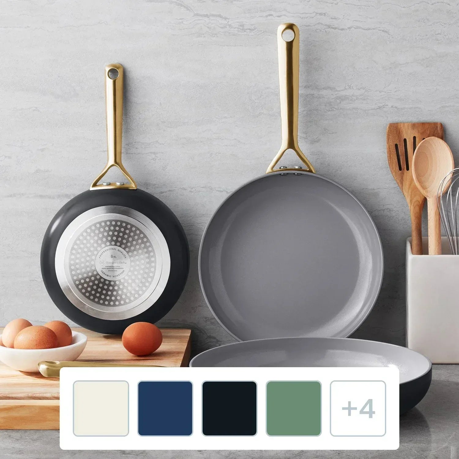 Member'S Mark 3-Piece Modern Ceramic Fry Pan Set (Assorted Colors ...