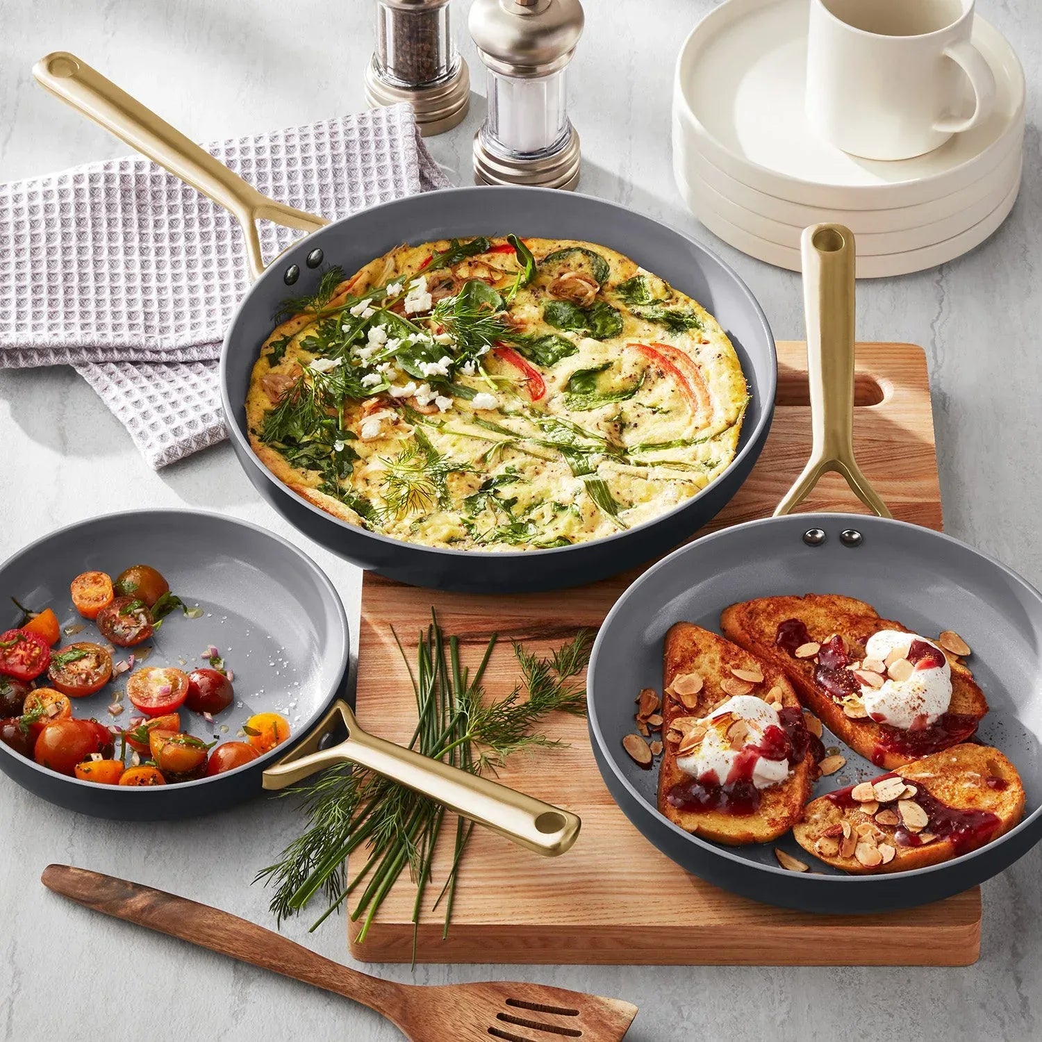 Member'S Mark 3-Piece Modern Ceramic Fry Pan Set (Assorted Colors ...