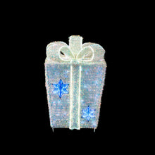 Member's Mark 32" Pre-Lit Iridescent Twinkle Tinsel Gift Box Decor