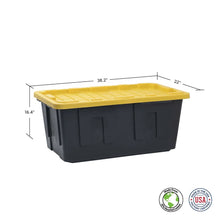 Member's Mark 40 Gallon Heavy-Duty Black and Yellow Storage Tote, 22.0" D x 38.2" W x 16.4" H, 1 pack or 2 pack - Brands For Less USA