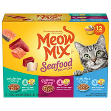 Meow Mix Savory Morsels Seafood Favorites Variety Pack, 2.75 oz Can (12 Pack)