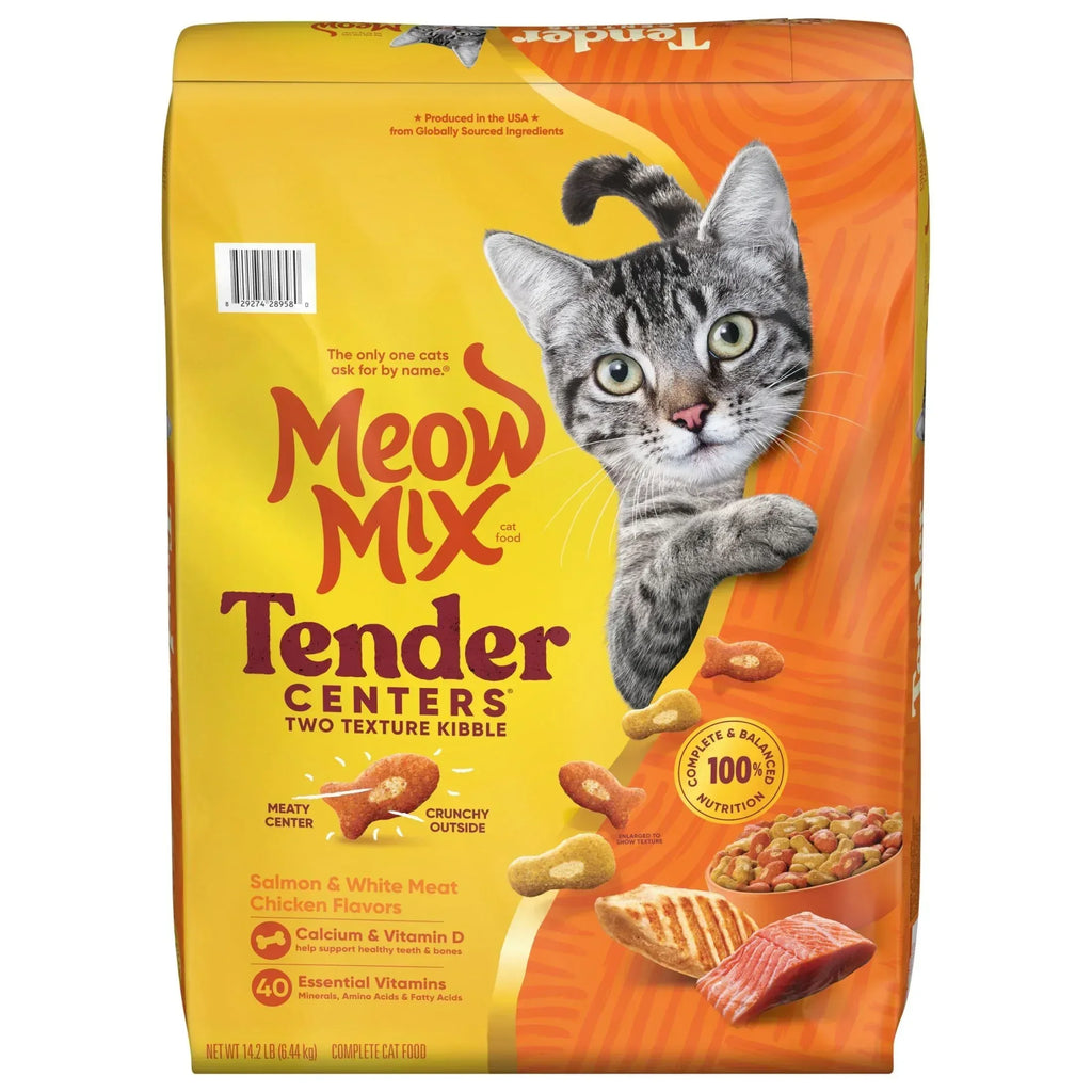 Meow Mix Tender Centers Salmon & White Meat Chicken Flavors, Dry Cat F ...