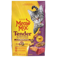 Alimento seco para gatos Meow Mix Tender Centers con bocaditos, sabores de pollo y atún, bolsa de 3 lb