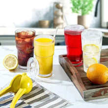 MesaRibbed20oz.GlassCupswithLidsandStraw_4-pack3 - Brands For Less USA