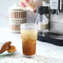 MesaRibbed20oz.GlassCupswithLidsandStraw_4-pack4 - Brands For Less USA