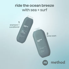 Method Men 2-in-1 Shampoo and Conditioner, Sea + Surf - Cleans and Conditions with Argan and Jojoba Oil - Made without Parabens - 14 oz