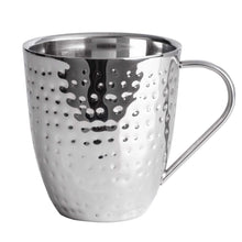 Mikasa Set of 4 Double-wall Hammered Stainless Steel Mugs