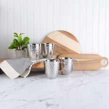 Mikasa Set of 4 Double-wall Hammered Stainless Steel Mugs