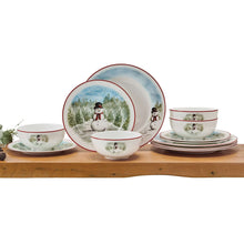 Mikasa Snowman Enchantment 12-Piece Bone China Dinnerware Set