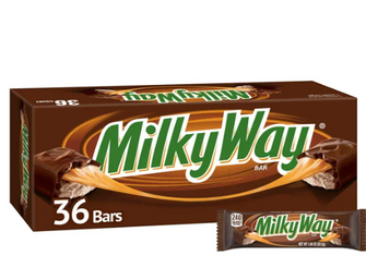 Milky Way Full Size Chocolate Candy, Caramel, 1.84 oz, 36-count