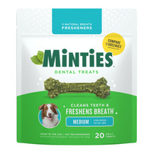 Minties Dental Bone Treats, Chews for Medium Dogs over 40 lbs, 20 Count, 16 oz, Shelf-Stable