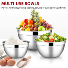 Mixing Bowls with Lids Set of 5, Vesteel Stainless Steel Mixing Bowls Metal Nesting Salad Bowls, Size 4.5, 3, 1.5, 1, 0.7 QT Great for Cooking, Baking, Serving - Blue