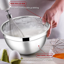 Mixing Bowls with Lids Set of 5, Vesteel Stainless Steel Mixing Bowls Metal Nesting Salad Bowls, Size 4.5, 3, 1.5, 1, 0.7 QT Great for Cooking, Baking, Serving - Blue