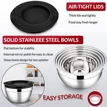 Mixing Bowls with Lids Set of 5, Vesteel Stainless Steel Mixing Bowls Metal Nesting Salad Bowls, Size 4.5, 3, 1.5, 1, 0.7 QT Great for Cooking, Baking, Serving - Blue