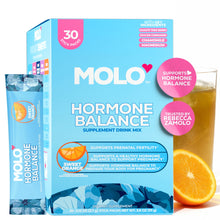 Molo Hormonal Balance Supplement Drink Mix, Mood Support and Cycle Regulation, Sweet Orange, 30 pack