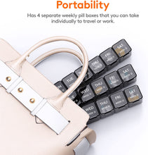 Pastillero mensual, 28 días, compacto y portátil para padres ancianos y pacientes (28 compartimentos). 
