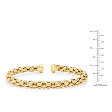 Mosaic Chain Bangle Bracelet Set in Sterling Silver & 18K Gold Plated