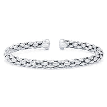 Mosaic Chain Bangle Bracelet Set in Sterling Silver & 18K Gold Plated