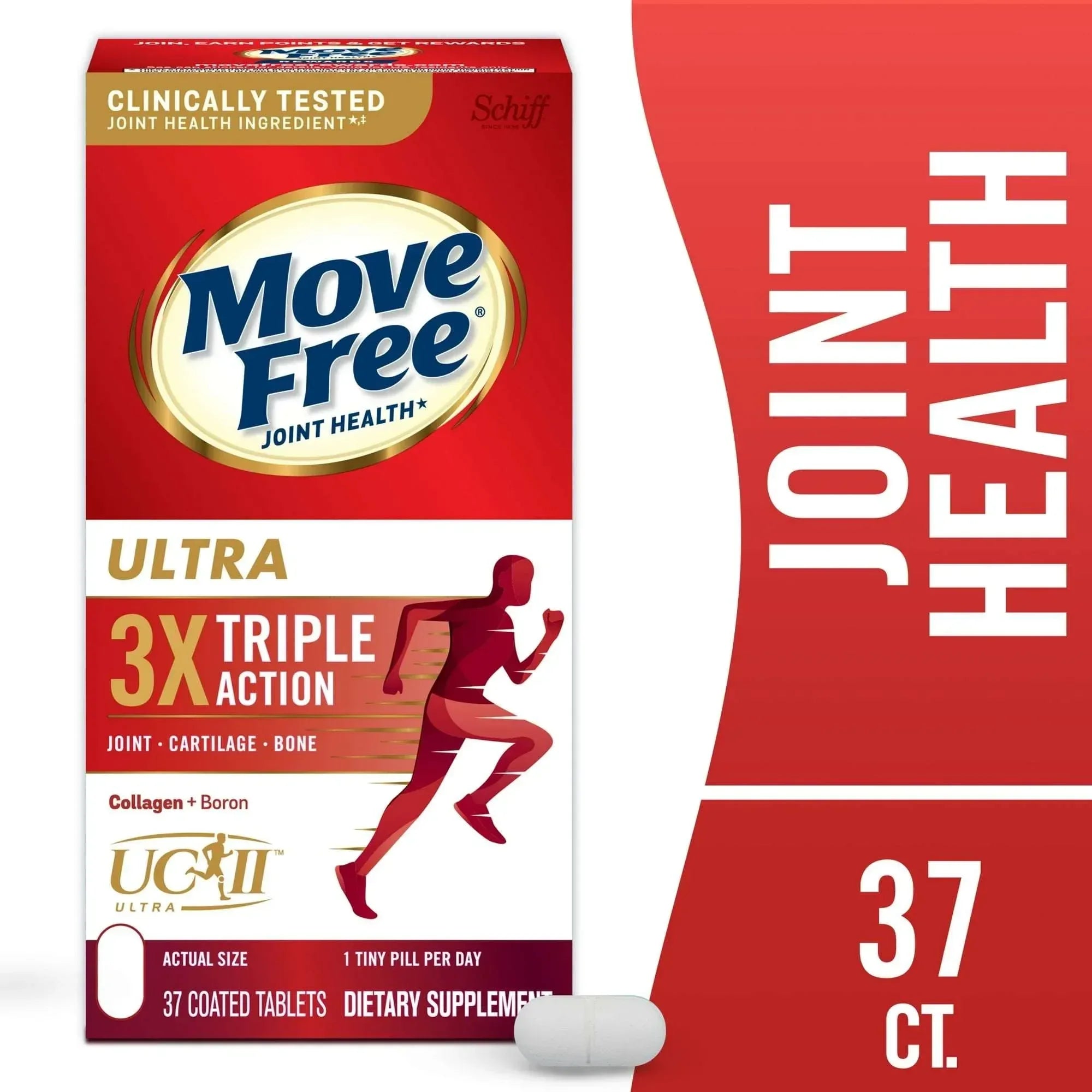 Move Free Ultra Triple Action Joint Health Supplement with Type II Col ...