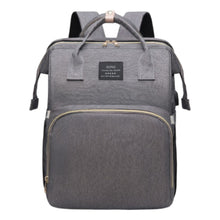Multifunctional Diaper Bag Backpack, Large Capacity, Changing Station, Insulated Pocket, for Moms/Dads, Boys/Girls (Gray)