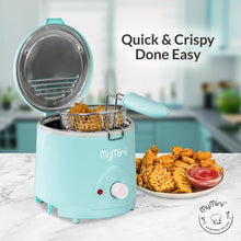 MyMini 1.5 qt Electric Deep Fryer, 700 watts, Aqua