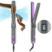 NEXPURE Airflow Styler Curling Iron, Flat Iron Hair Straightener and Curler 2 in 1, Ionic Curling Wand with 360°Cool Air Lock in Style,5 Temps & Anti-Scald, Purple