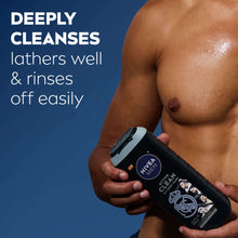 NIVEA MEN Real Madrid Limited Edition Design Active Clean 3-in-1 Men's Body Wash with Charcoal, Vanilla Bourbon Scent, 16.9 fl oz