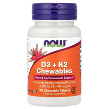 NOW Foods, D3 + K2 Chewables, 90 Chewables Tablets - Brands For Less USA