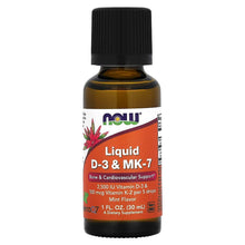 NOW Foods, Liquid D-3 & MK-7, Mint, 1 fl oz (30 ml) - Brands For Less USA