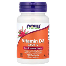 NOW Foods, Vitamin D3, 2,500 IU, 180 Softgels - Brands For Less USA
