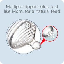 NUK Simply Natural Bottles, 1 Month or Older, Medium Flow, 9 oz, Clear, 3 Count