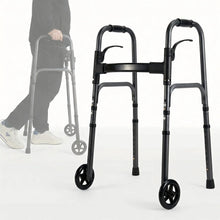Naipo Compact Folding Walker for Seniors & Adults, Deluxe Lightweight Mobility Aids Walker with 5" Wheels and Trigger Release up to 300 lbs, Aluminium - Brands For Less USA