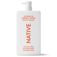 Native Body Wash, Citrus & Herbal Musk, Sulfate Free, for Women & Men, 36 fl oz