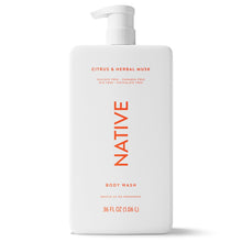 Native Body Wash, Citrus & Herbal Musk, Sulfate Free, for Women & Men, 36 fl oz