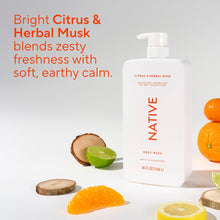 Native Body Wash, Citrus & Herbal Musk, Sulfate Free, for Women & Men, 36 fl oz