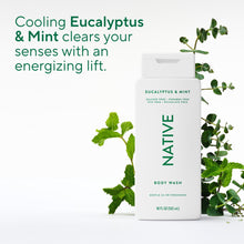 Native Body Wash, Eucalypts & Mint, Sulfate Free, for Women & Men, 18 fl oz