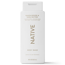 Native Body Wash, Sandalwood & Shea Butter, Sulfate Free, for Women & Men, 18 fl oz