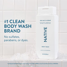 Native Body Wash, Sea Salt & Cedar, Sulfate Free, for Women & Men, 18 fl oz