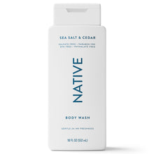Native Body Wash, Sea Salt & Cedar, Sulfate Free, for Women & Men, 18 fl oz