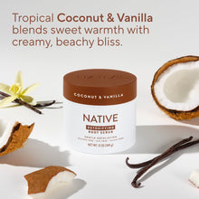 Native Detoxifying Body Scrub, Coconut & Vanilla, Gentle Exfoliation for Sensitive Skin, Plant Based Ingredients, for Women, 12 oz