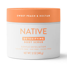 Native Detoxifying Body Scrub, Sweet Peach & Nectar, Gentle Exfoliation for Sensitive Skin, Plant Based Ingredients, for Women, 12 oz (2 PACK )