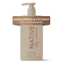 Native Full & Thick Men's Shampoo, Silicone and Sulfate Free, Sandalwood & Coconut, 16.5 fl oz (PACK OF 3 )