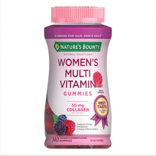 Nature's Bounty Optimal Solution Women's Multivitamin Gummies, 50 mg Collagen, Cellular Energy, Immune & Bone Support, Mixed Berry & Raspberry Flavor, 140 Count