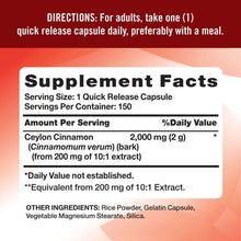 Nature's Truth Concentrated Ceylon Cinnamon 2,000 mg Capsules 150 ct.