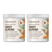 Crema humectante de almendras dulces NatureWell, 16 oz, paquete de 2. 